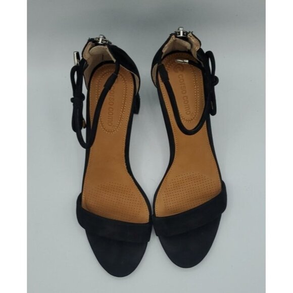 Corso Como Louisa Sandal 7.5 BLK Suede Leather Ankle Strap Heel Work Party Core - Picture 6 of 12